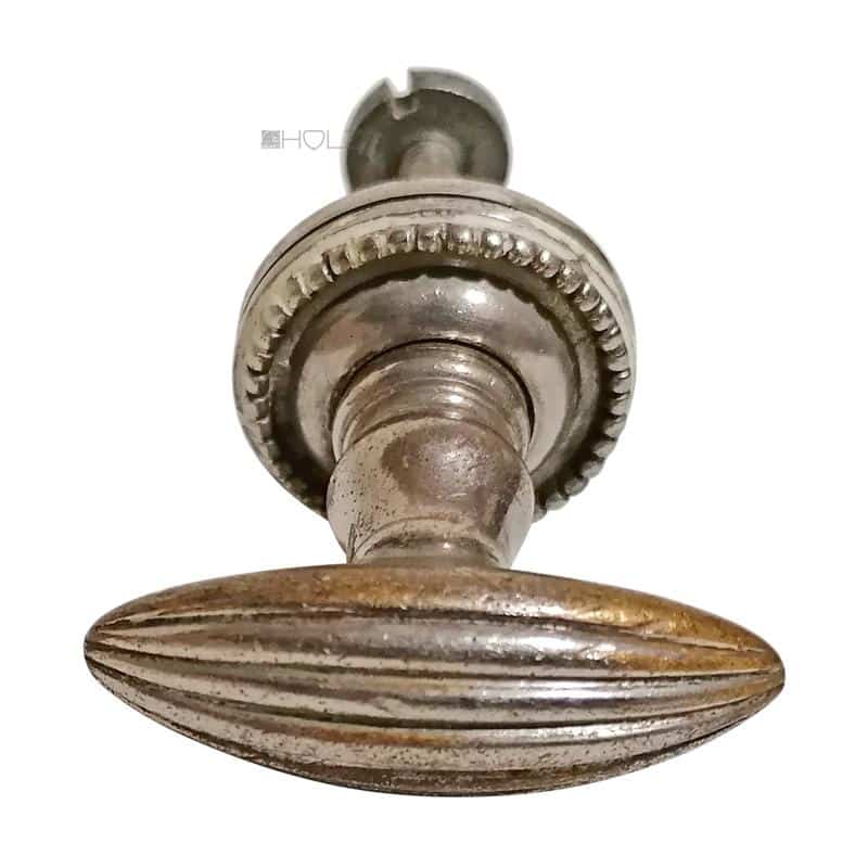 Bauhaus Nachtriegel Art Deco Tür Sperrriegel alt Rosette vernickelt