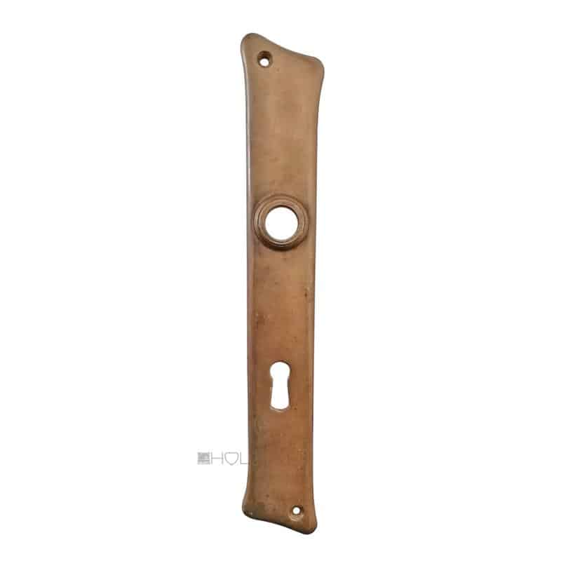 Jugendstil Langschild alt Avantgarde Messing Türdrücker 15.9mm 72