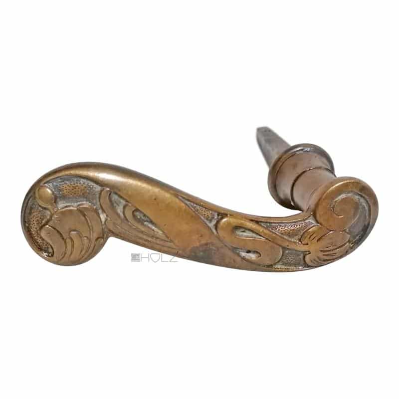 Türdrücker Jugendstil alt Mohn Messing antik 16mm 9er Vk