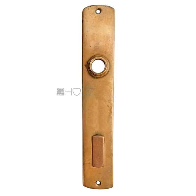 Langschild Jugendstil halbrund alt Türdrücker 16.6 mm 110