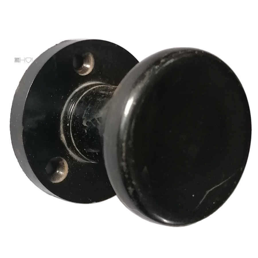Türknauf alt Kunststoff schwarz Mid Century Vintage 50mm