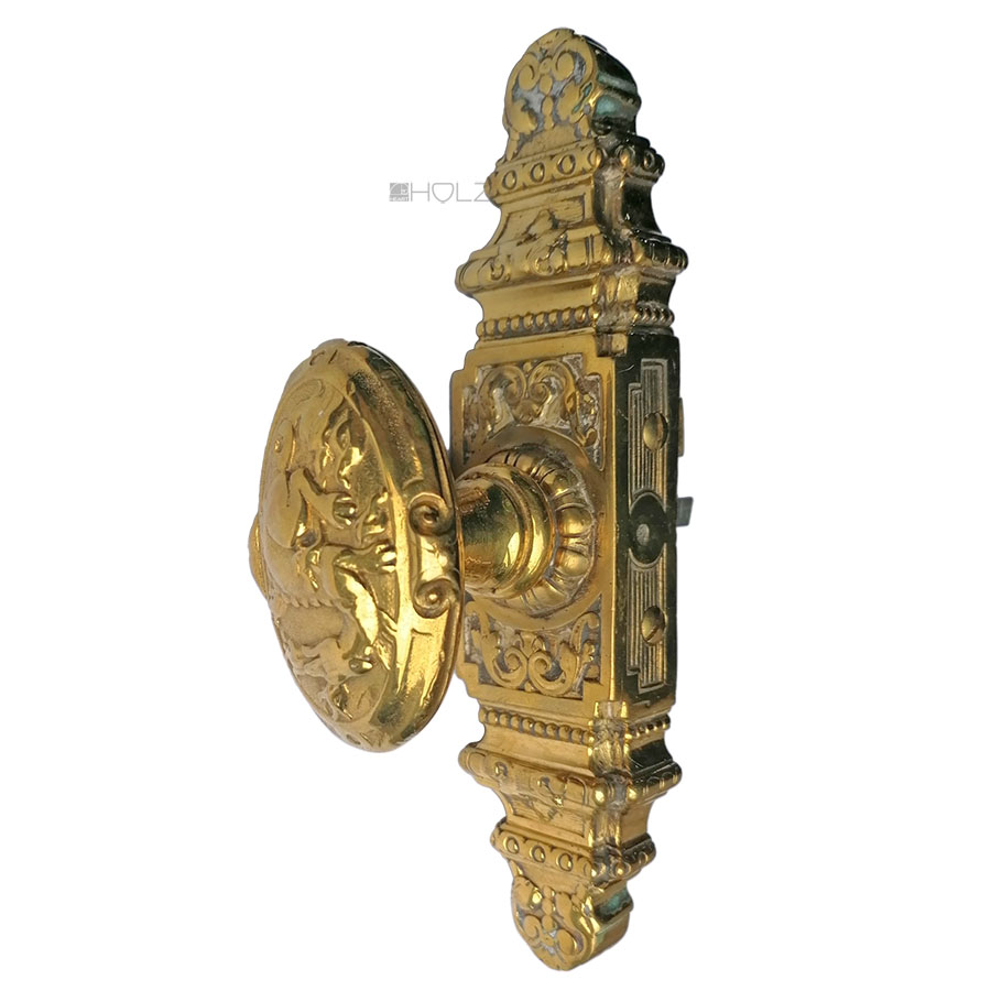 Fenstergriff Stil Basküle antik prächtig Messing 7er Vierkant 900gr.