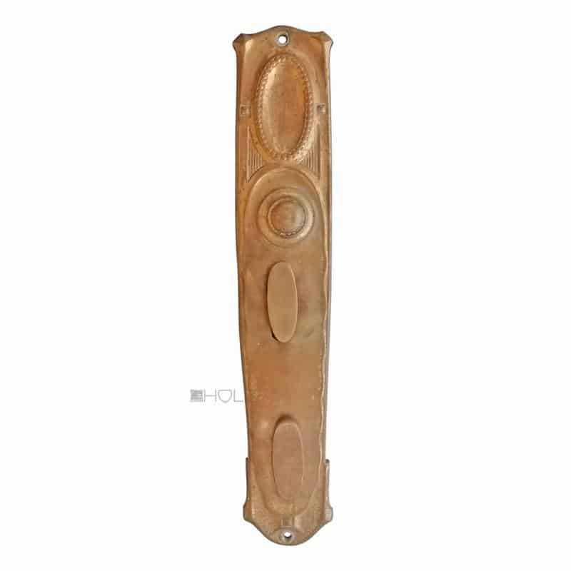 Jugendstil Langschild Doppelschloss antik alt Messing 38mm 115