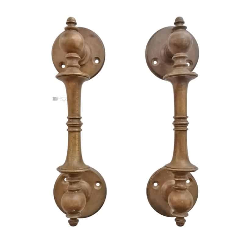 Paar Türgriff Jugendstil alt Messing Klaviergriff Stoßgriff
