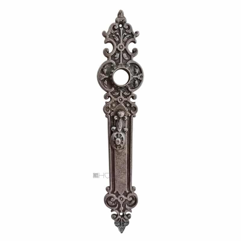 Langschild antik Gründerzeit Türdrücker Türklinke alt Eisen 19.1mm 68