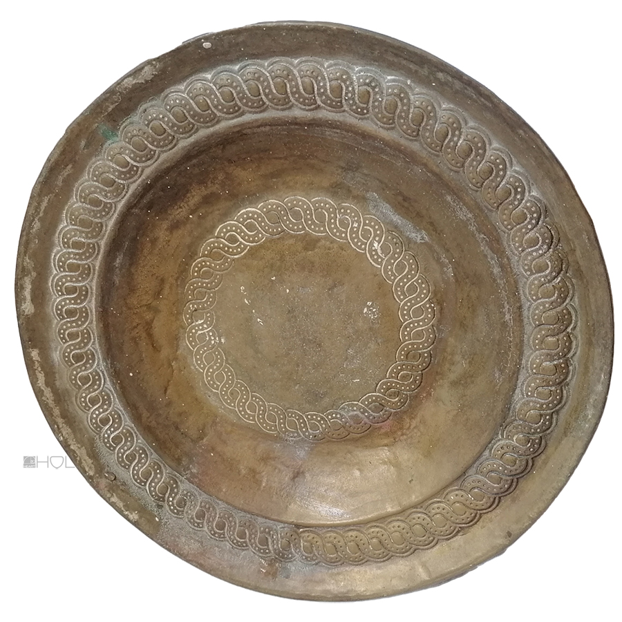 Bronze Teller Schale antik Bandwerk alt 1350gr. 30cm