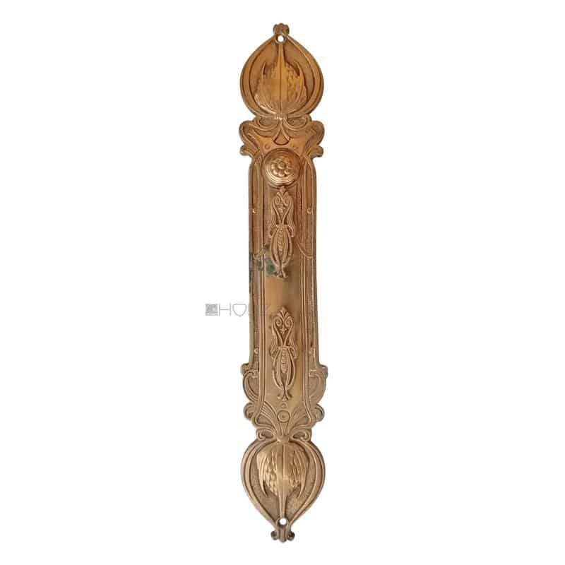 Langschild Jugendstil antik Distel Doppelschloss alt 36mm 110