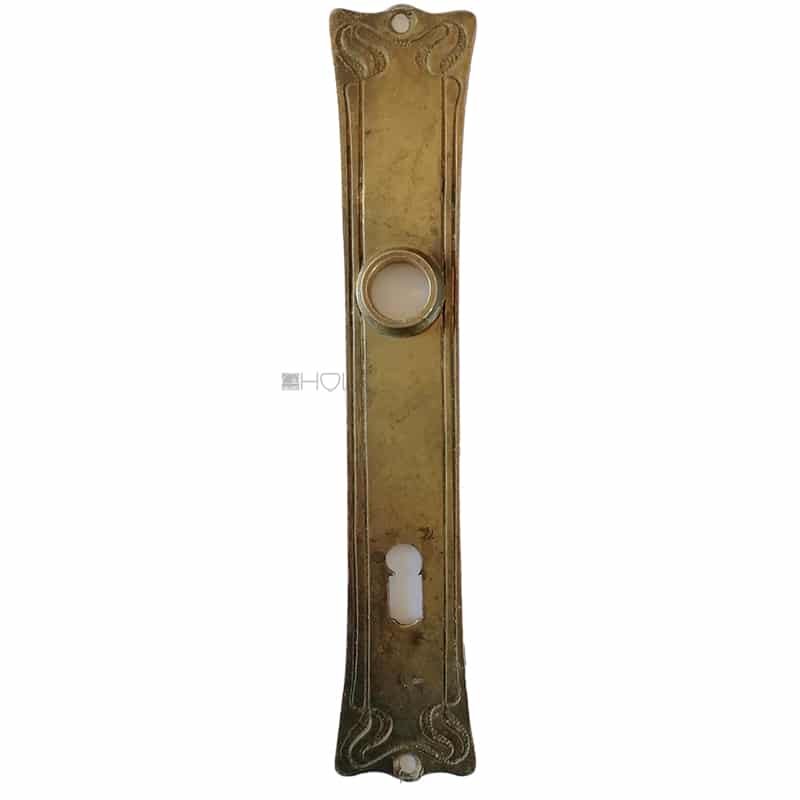 Langschild Jugendstil floral alt Türdrücker 16.7mm 78 Langschild Jugendstil floral alt Türdrücker 16.7mm 78