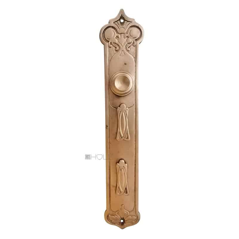 Langschild Jugendstil antik floral Doppelschloss alt 40mm 108