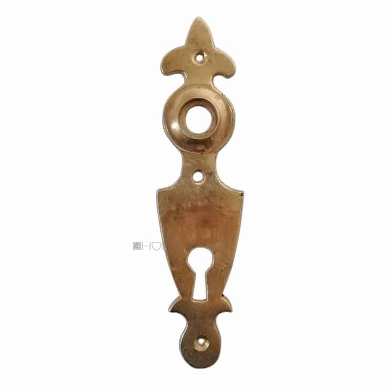 Biedermeier Langschild Türdrücker Türklinke alt 74mm