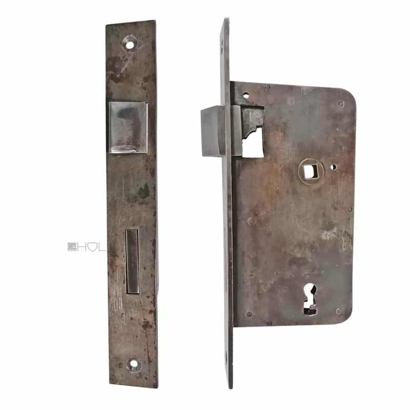 Tür Einsteckschloss antik Türschloss alt Stulp schräg 73/98/10